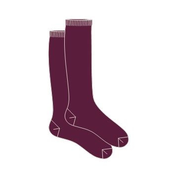 Calcetín largo granate